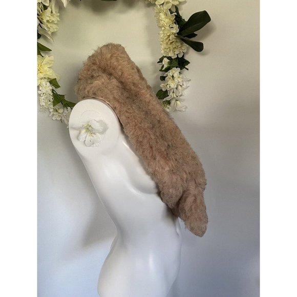 Vintage Faux Fur Shaggy Shrug Wrap Cape Stole Pink and Gray Stay Put 46" X 7"‎ - Picture 8 of 16